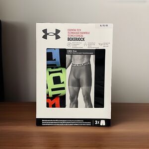 Under Armour Essential Tech Boxerjock Men’s XL 3 Pack 6” Black Neon